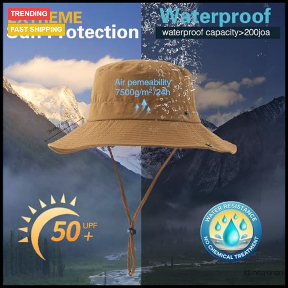 Quick Dry Waterproof Sun Hat Adjustable Wide Brim… - image 3